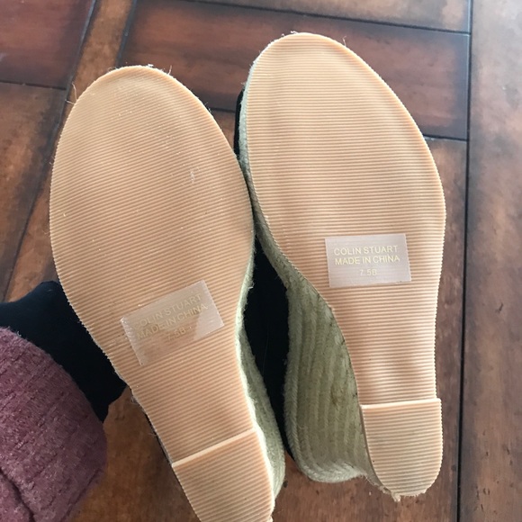 COLIN STUART 7.5 wedge espadrille peep toe heels - Picture 13 of 15